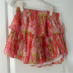 Loveshackfancy ruffle floral mini skirt S love shack fancy
